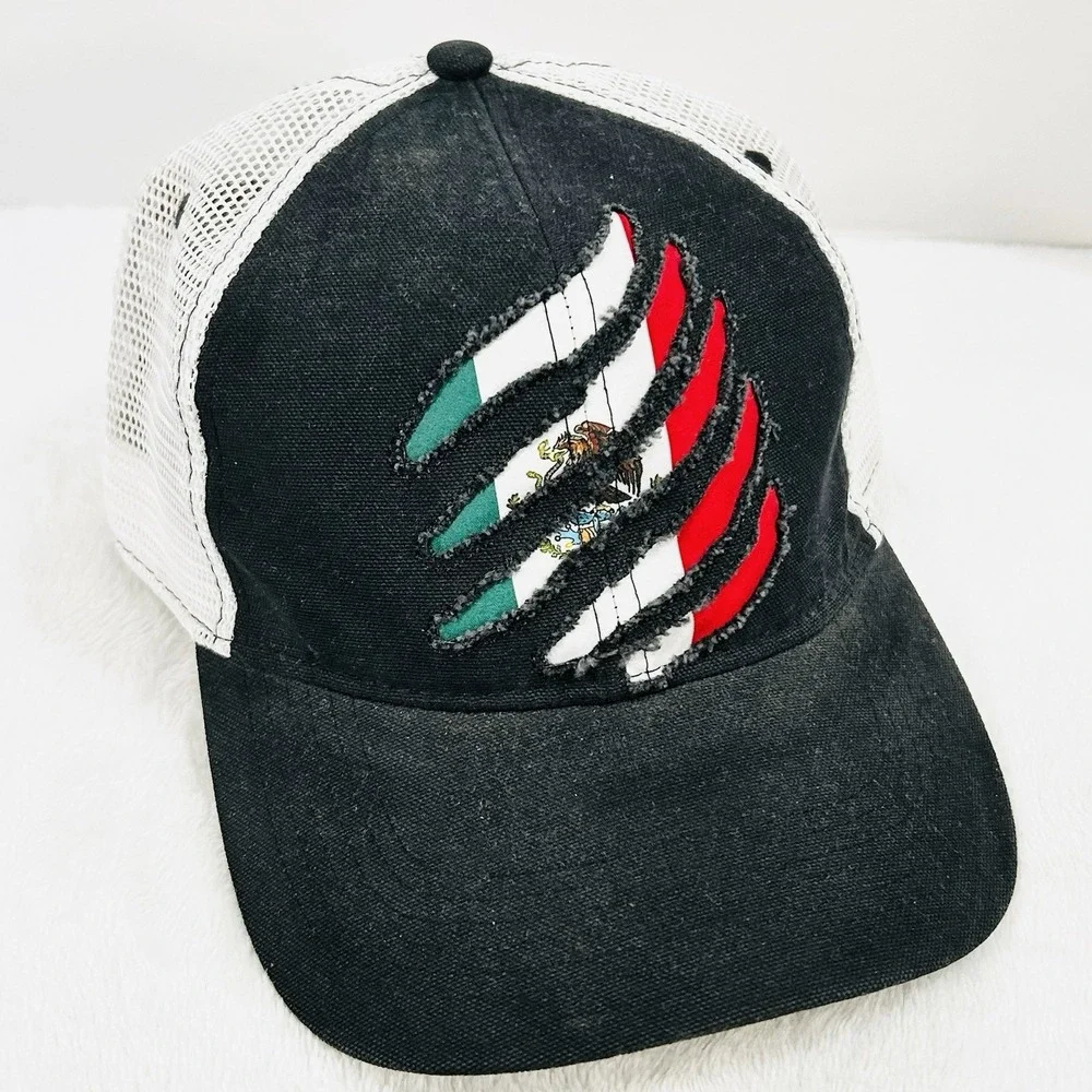 Cody James Mexico Flag Claw Mark Trucker Hat Cap Strapback Adjustable‎ Black